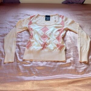 Pink polo by Ralph Lauren argyle sweater
